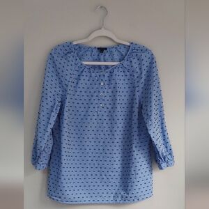 Talbots Swiss Dot Scoop Neck Blouse
